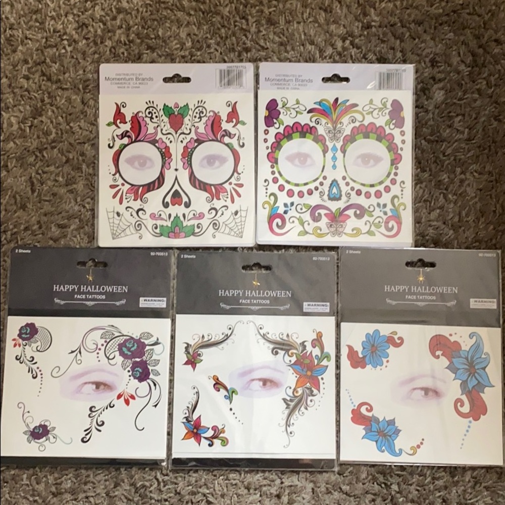 Day of the dead Temporary Halloween face tattoos